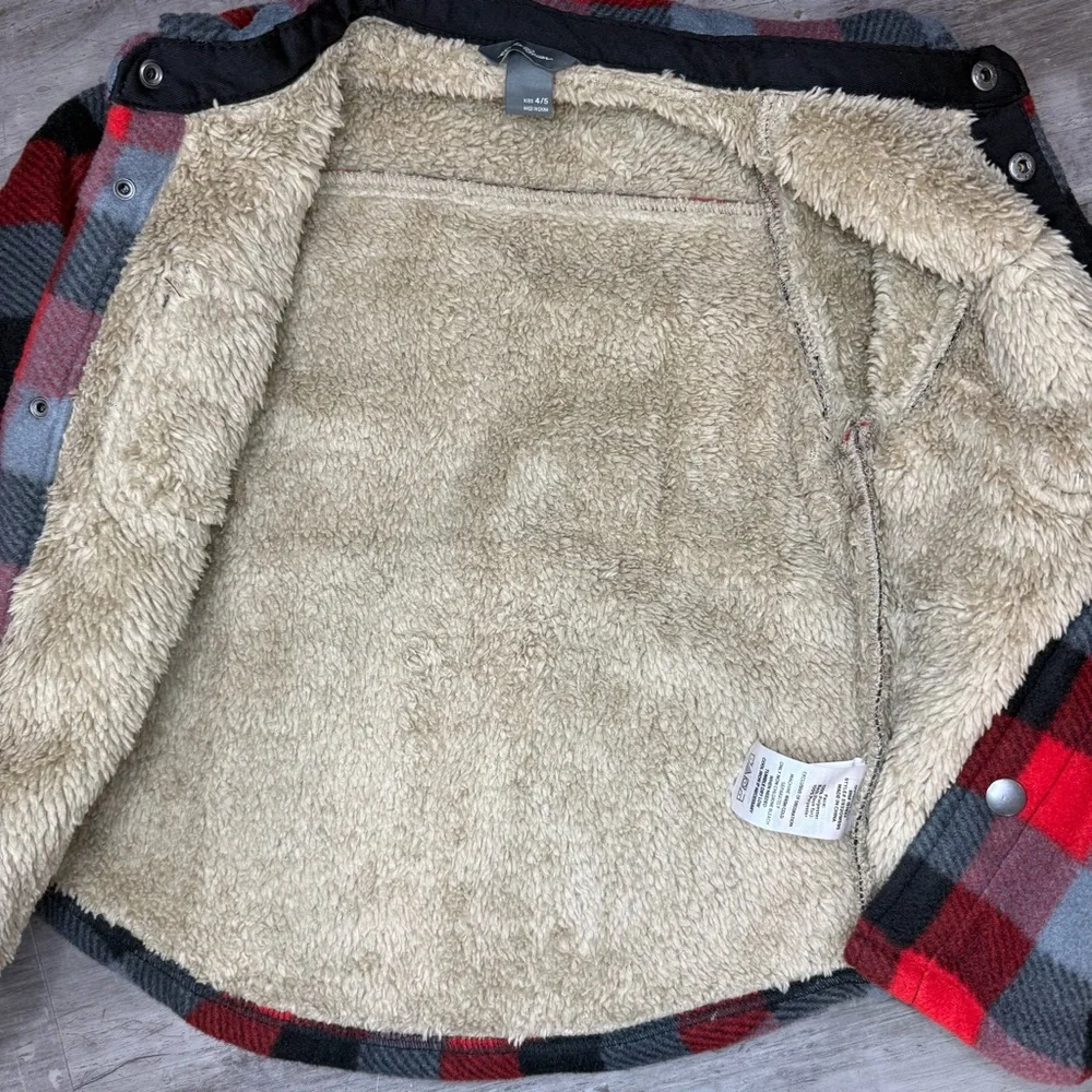 Eddie Bauer Kids Red and Gray‎ Plaid Shirt Size 4/5